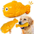 OSORD Squeaky Dog Toys for Aggressive Chewers Treat Dispensing Dog Toys Tough Indestructible Dog Chew Toys for Large Medium Breed Interactive Durable Nylon Bone Dog Toys to Keep Them Busy(Yellow)